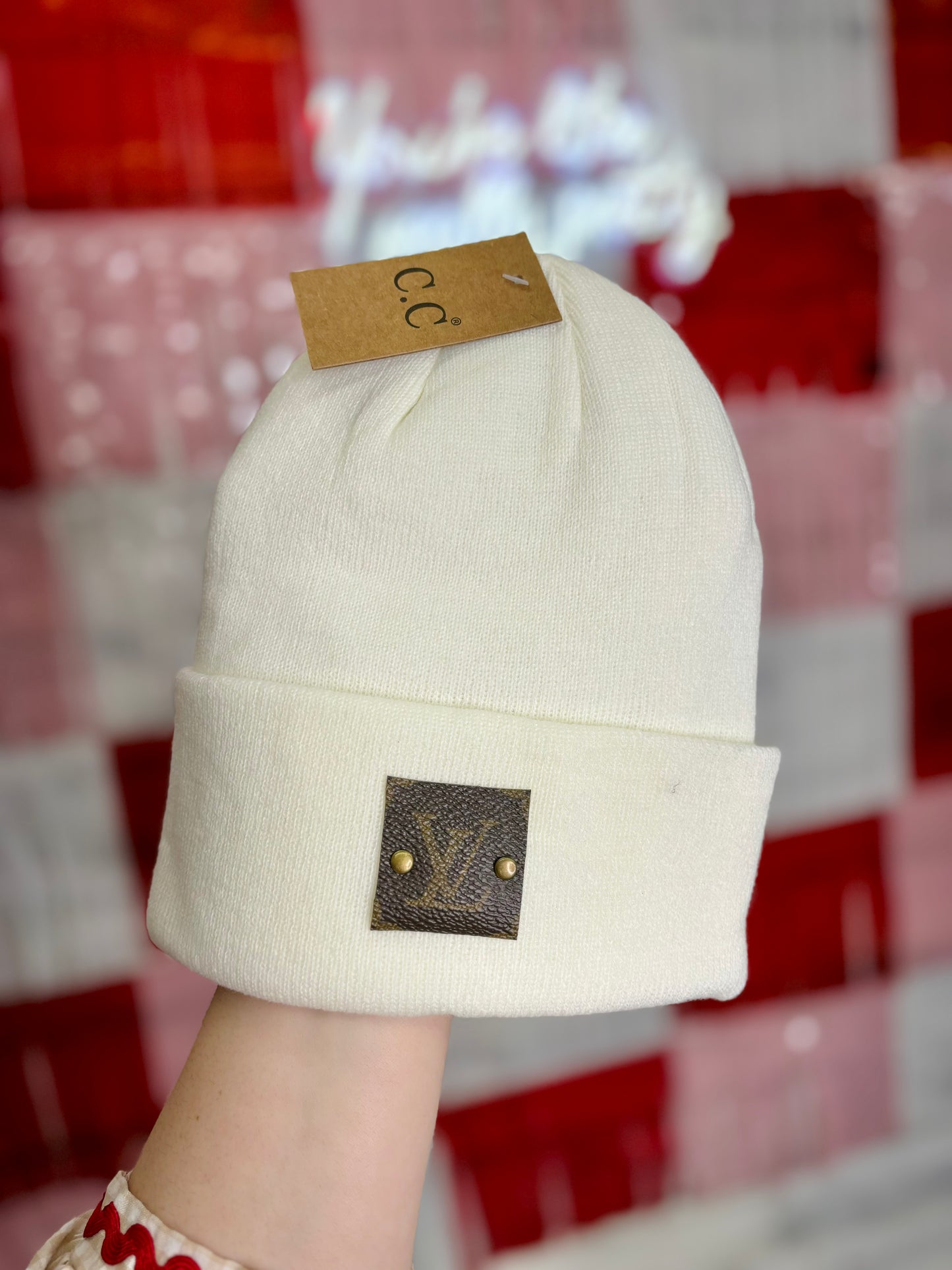 LV Ivory Upcycled Classic Beanie