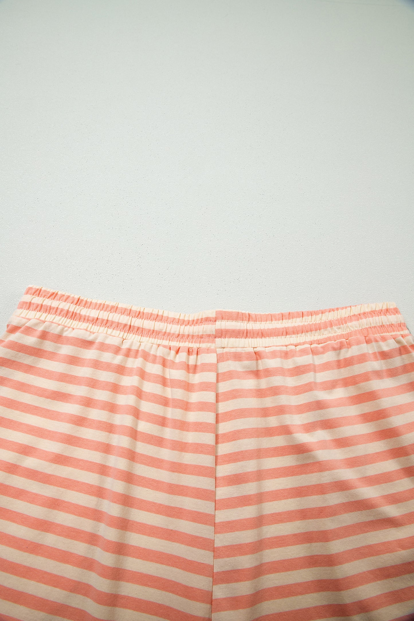 Curvy Stripe Drop Shoulder T Shirt and Shorts Plus Size Set