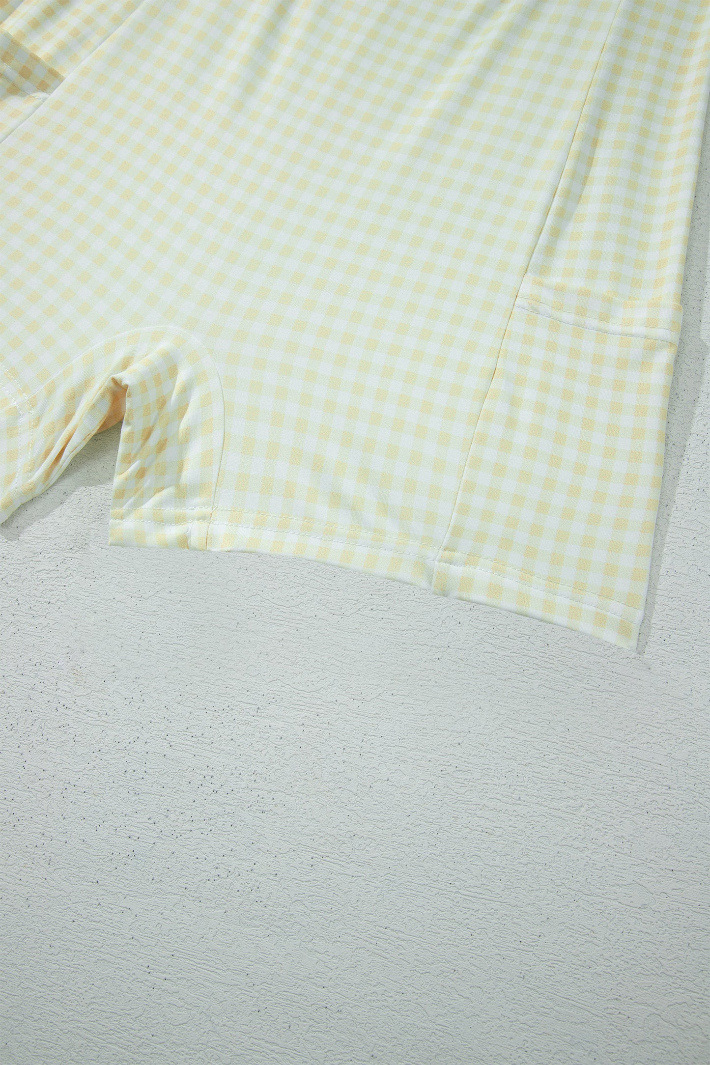 Faux Two Piece Gingham Contrast Loose Mini Dress