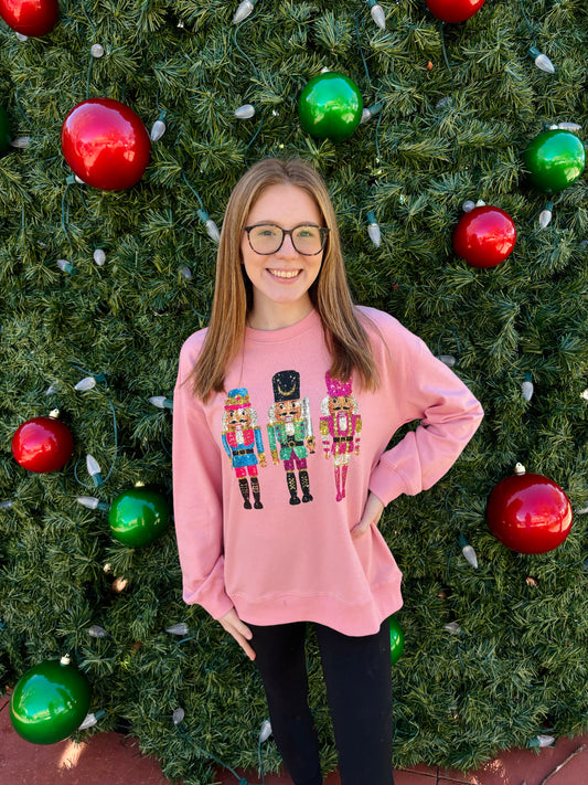 Pink Cute Nutcracker Christmas Sweatshirt