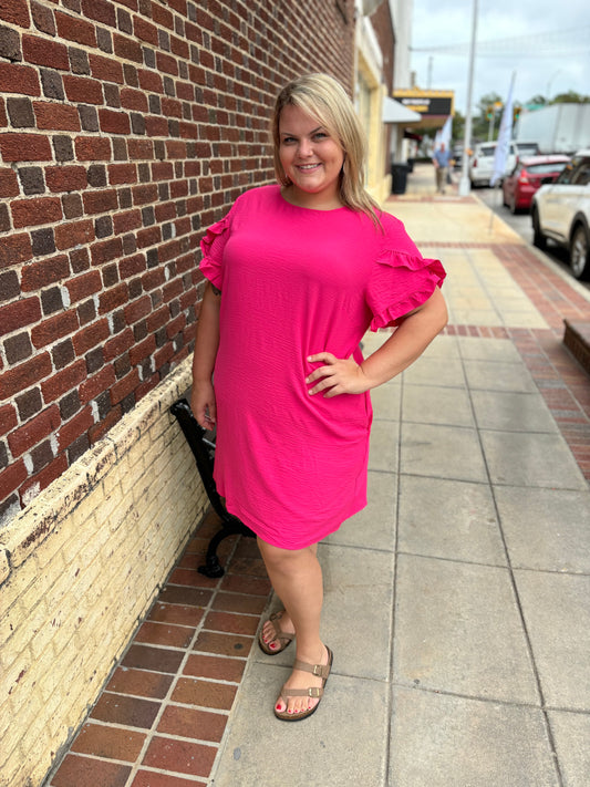 Curvy Hot Pink Dress