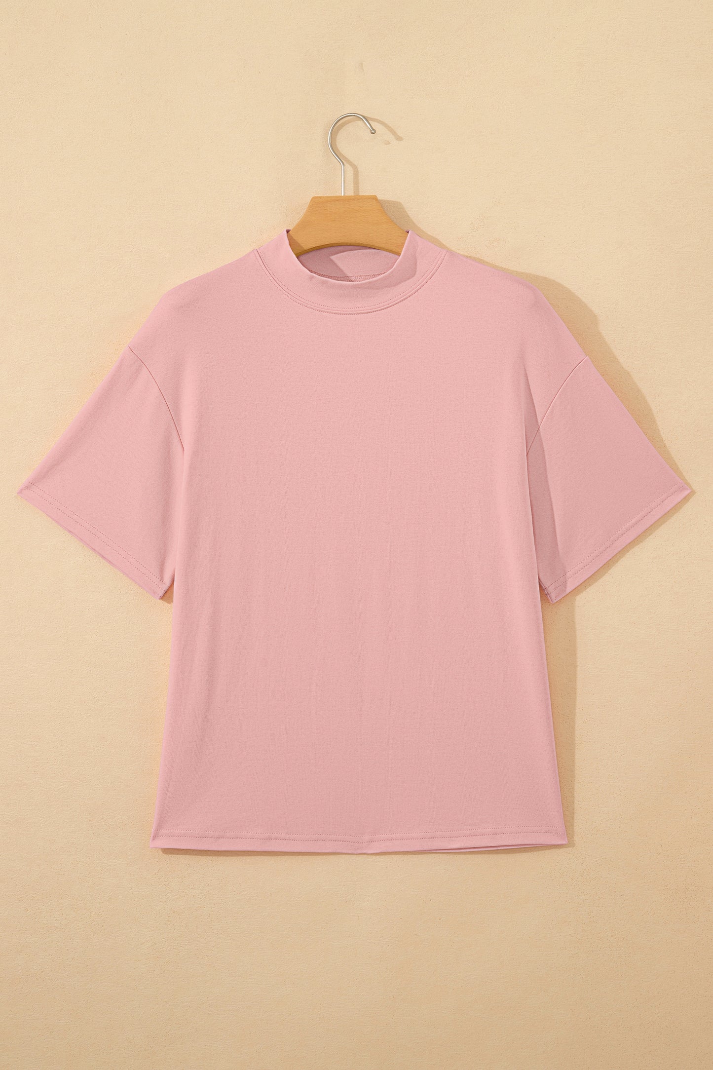 Solid Color High Neck Oversize Tee