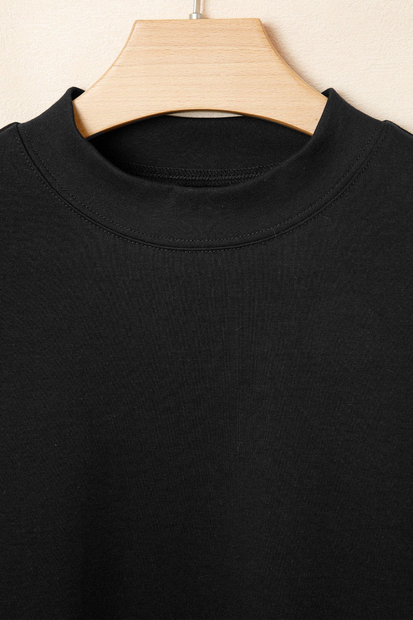 Solid Color High Neck Oversize Tee