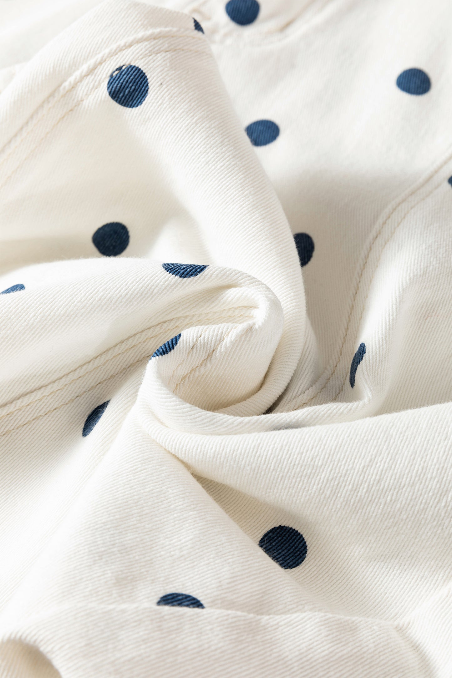 Tailored Seam Polka Dot Print Barrel Jeans
