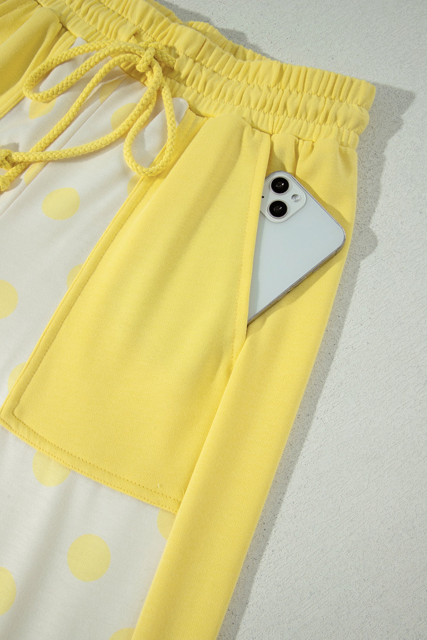 Polka Dot Color Block Wide Leg Pant Set