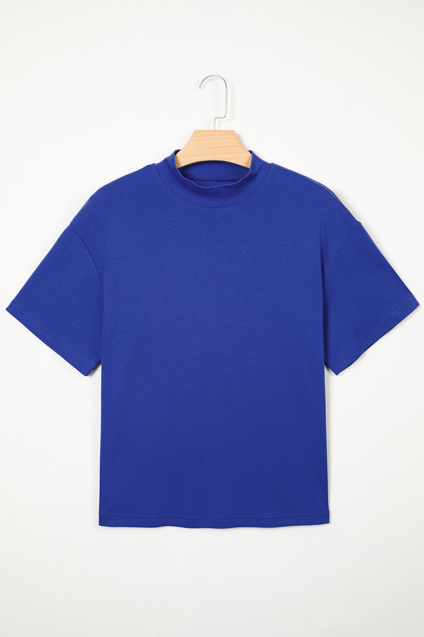 Solid Color High Neck Oversize Tee
