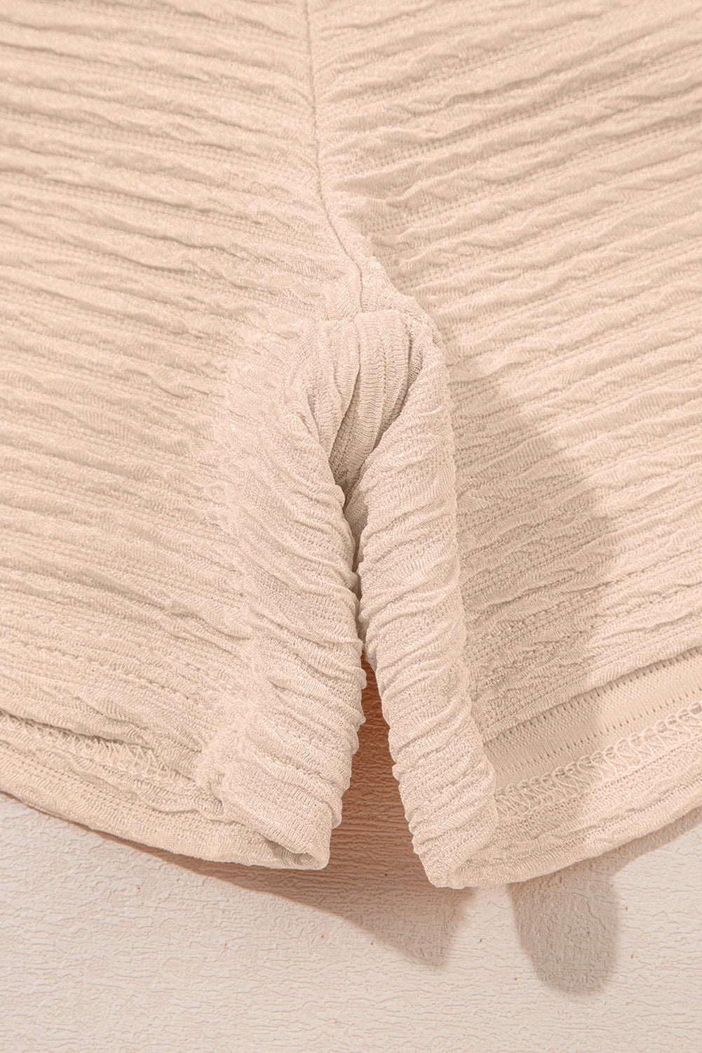 Apricot Textured V Neck T Shirt and Shorts Set (Warehouse Exclusives)