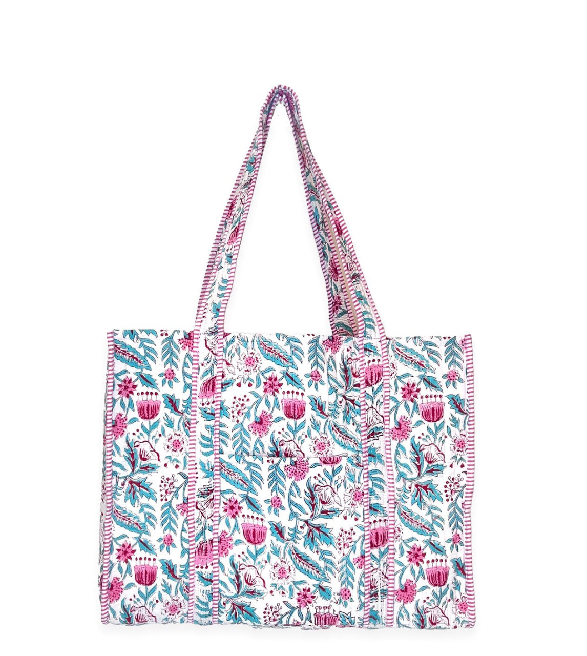 Quilted Floral Tote Bag