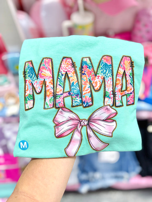JTH Mint Mama Bow Short Sleeve T-Shirt