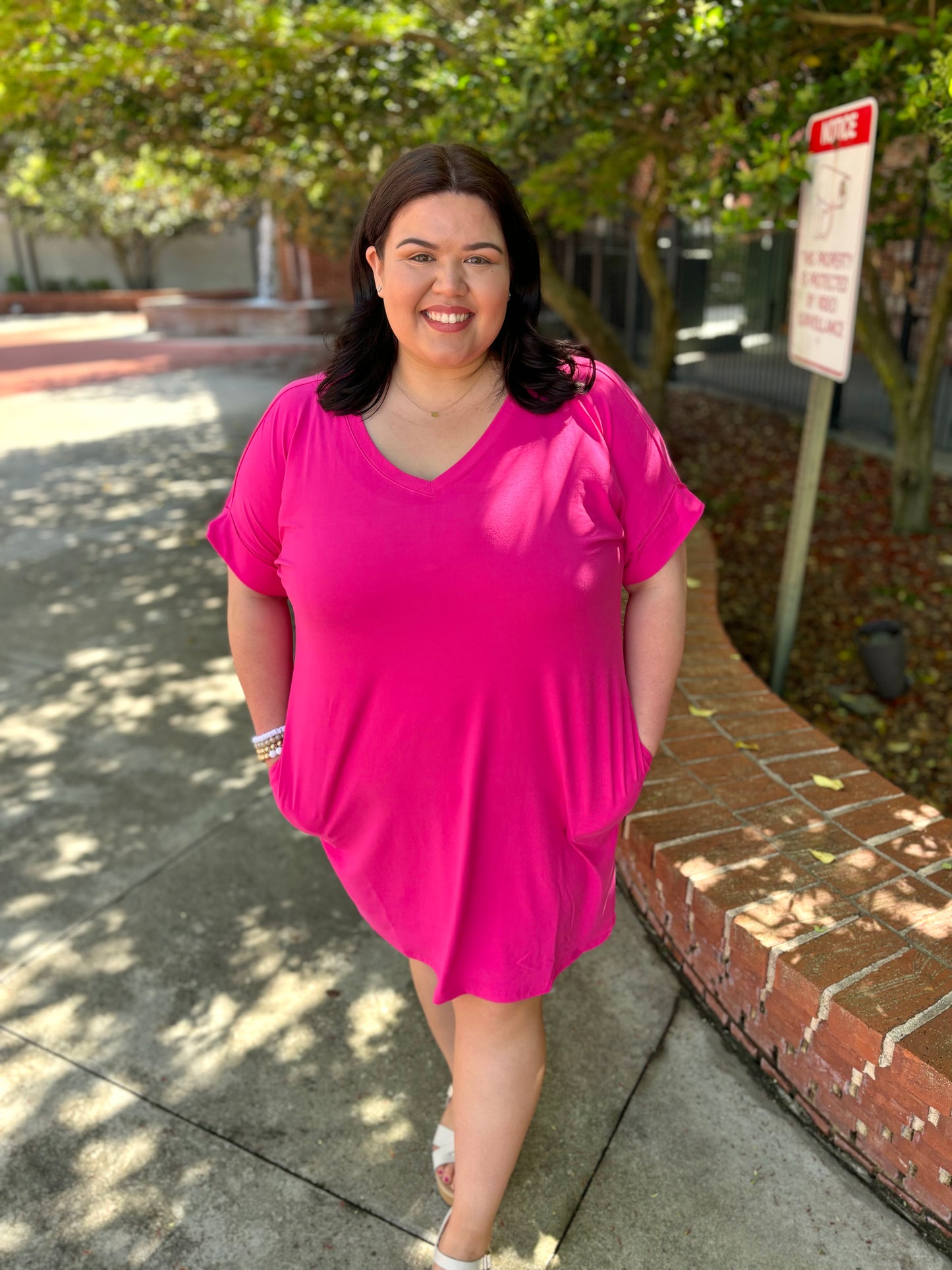 Curvy Pink T-Shirt Dress