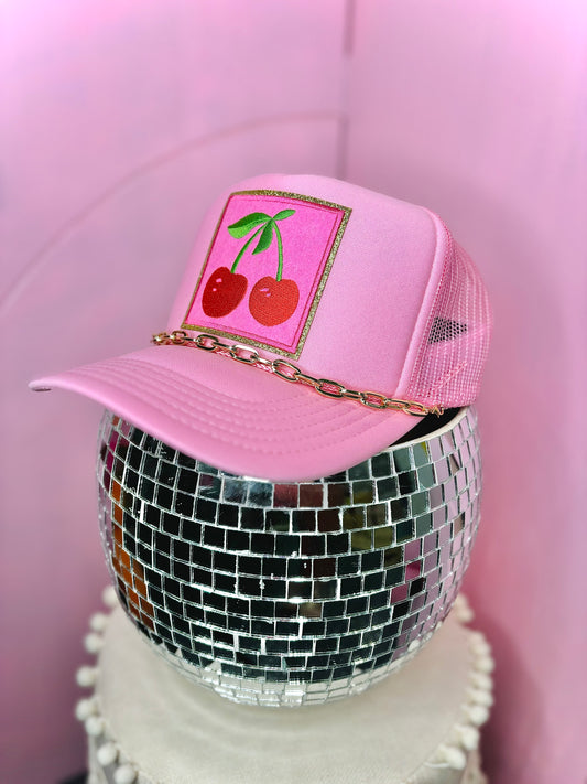 Pink & Cherries Trucker Hat 🍒