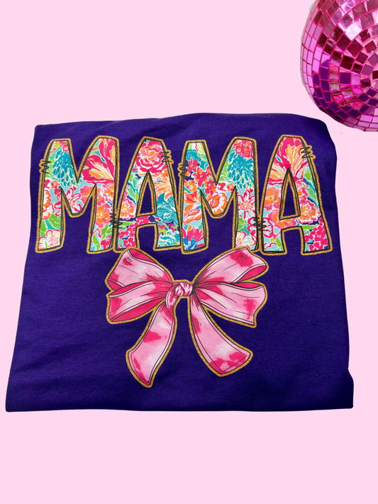 JTH Purple Mama Bow T- Shirt
