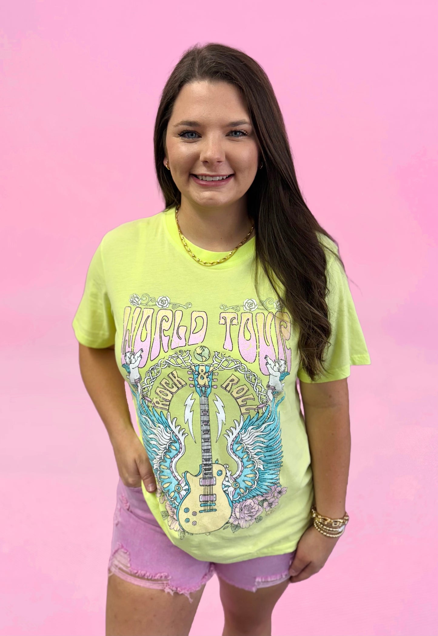 World Tour Rock & Roll 1978 Graphic Crew Neck Top