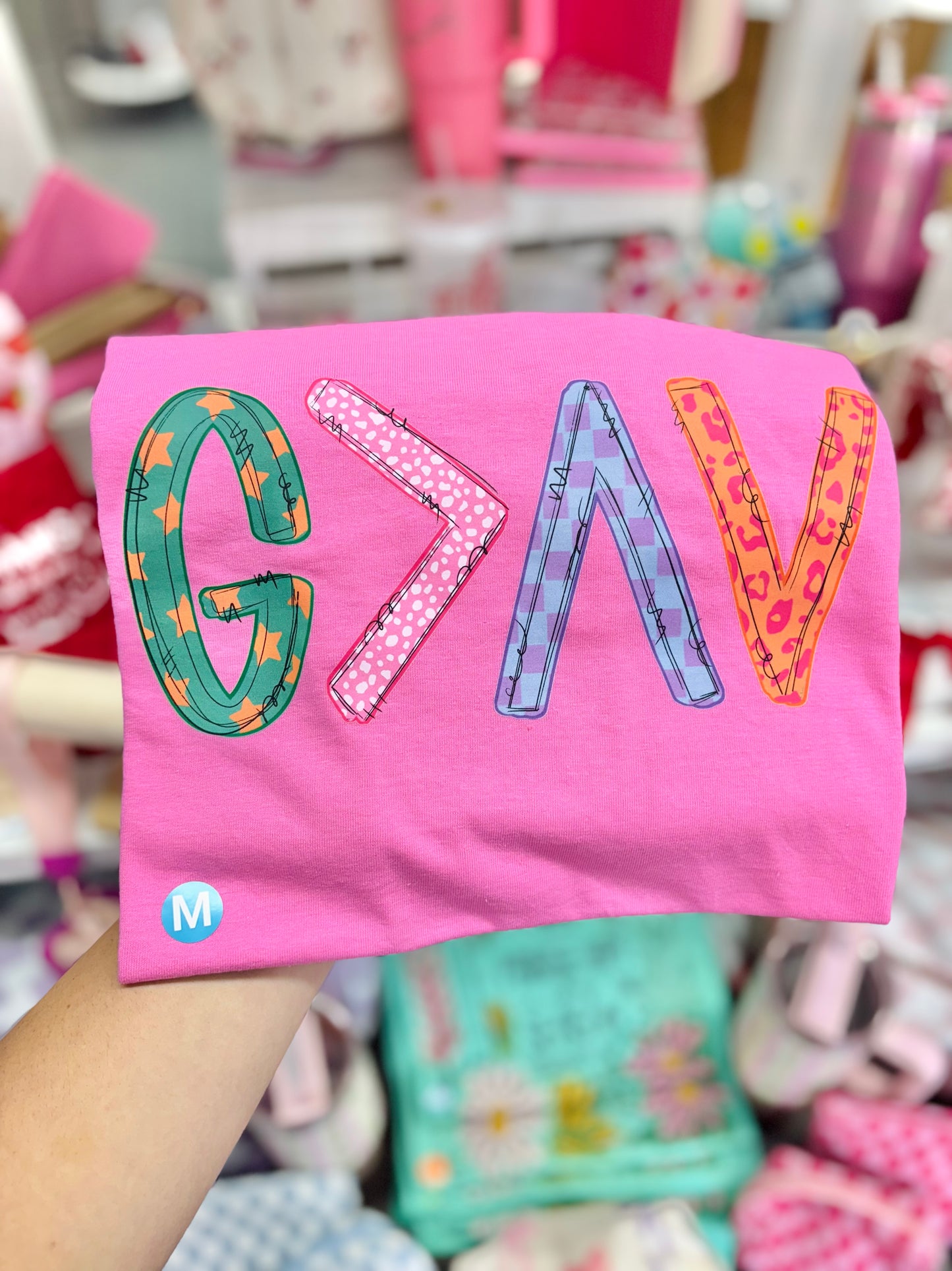 JTH Pink "God is Greater Than the Highs & Lows" symbol T-Shirt