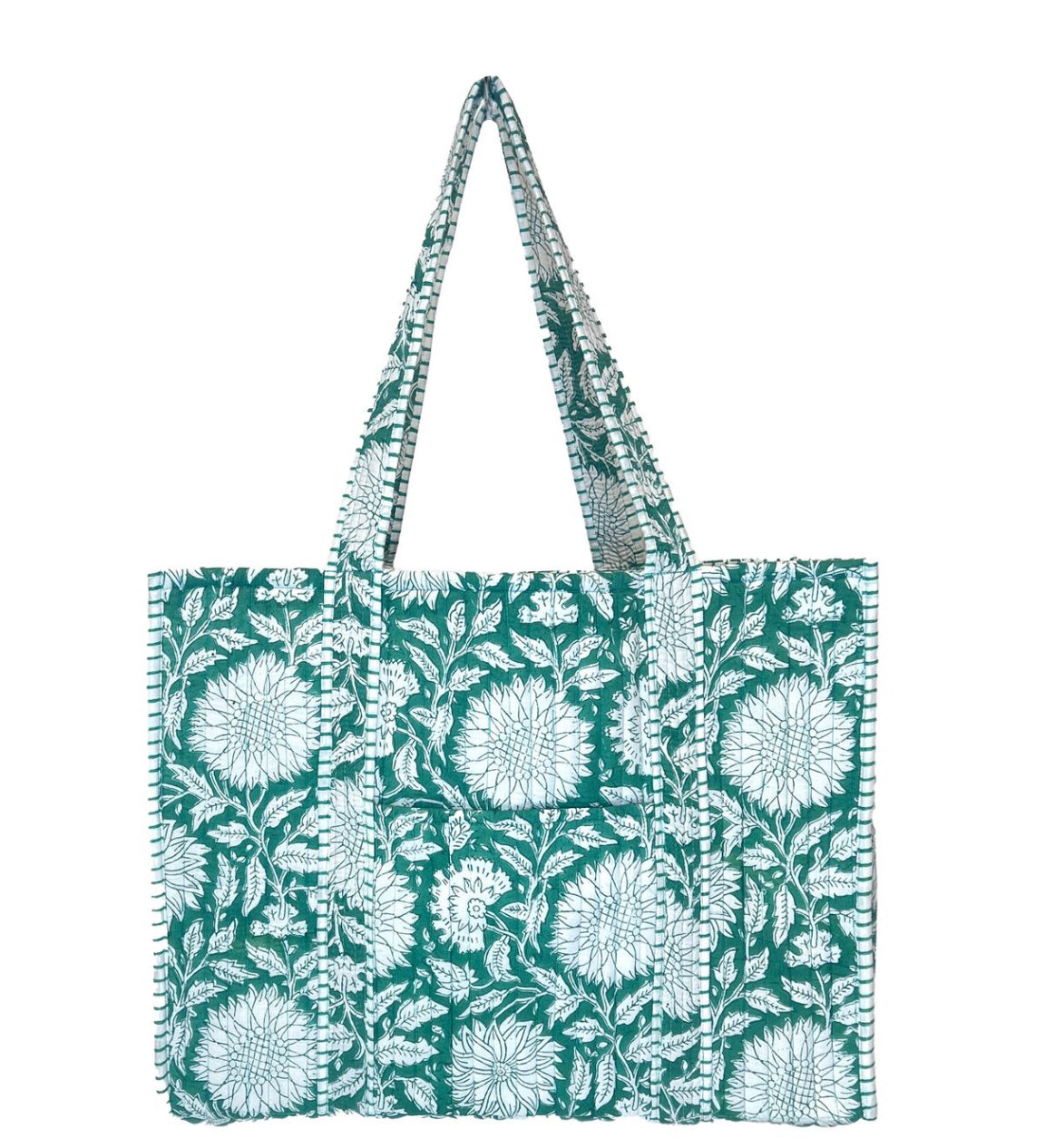 Quilted Floral Tote Bag