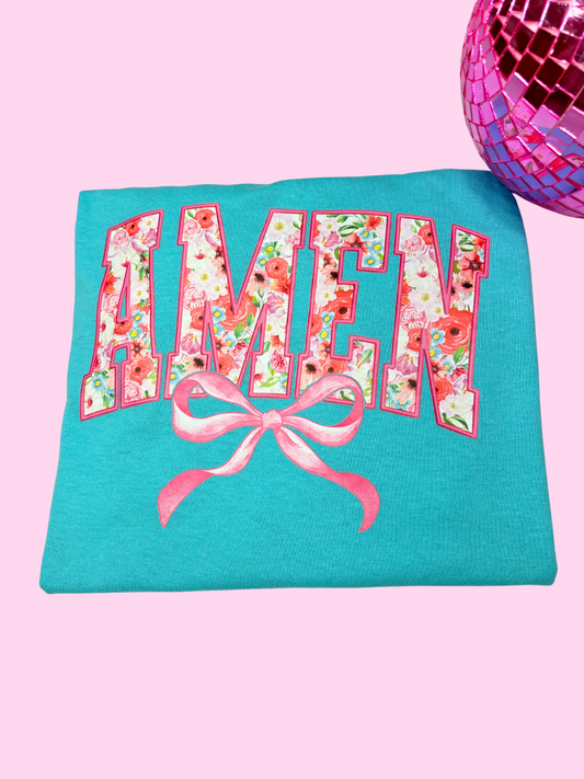 JTH Blue Amen Bow T Shirt
