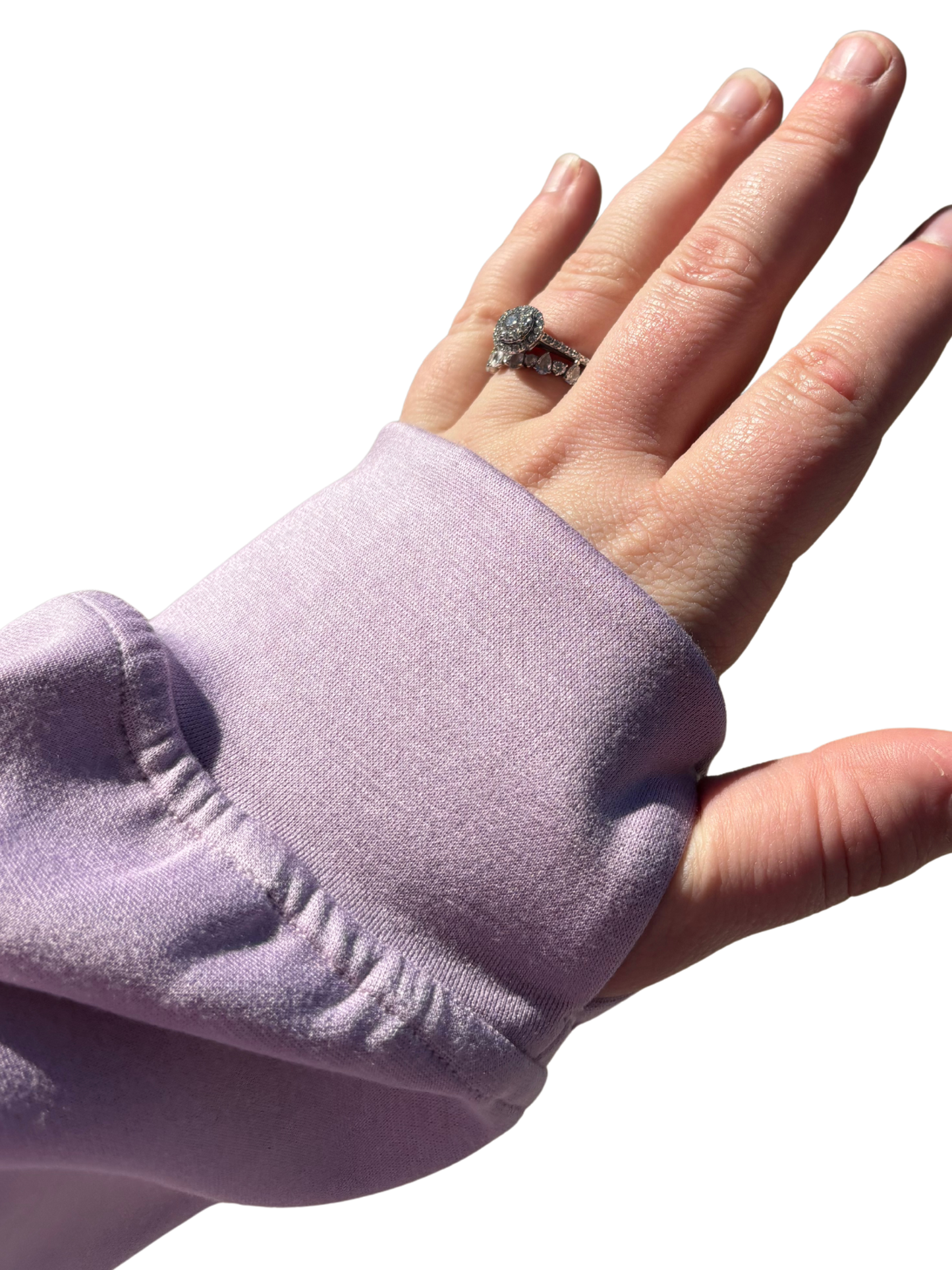 Lavender Half Zip Thumbhole Sleeve Hoodie Active Pants 2pcs Outfit