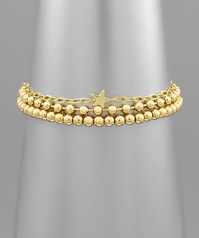Gold Star Bracelet Set