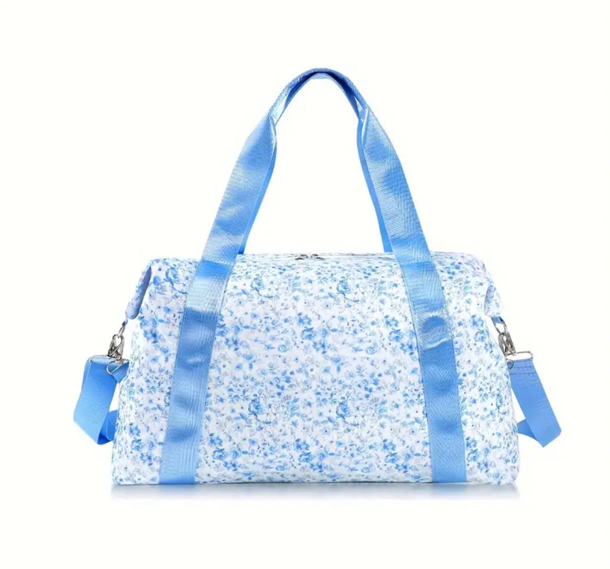 Blue Floral Overnight Bag