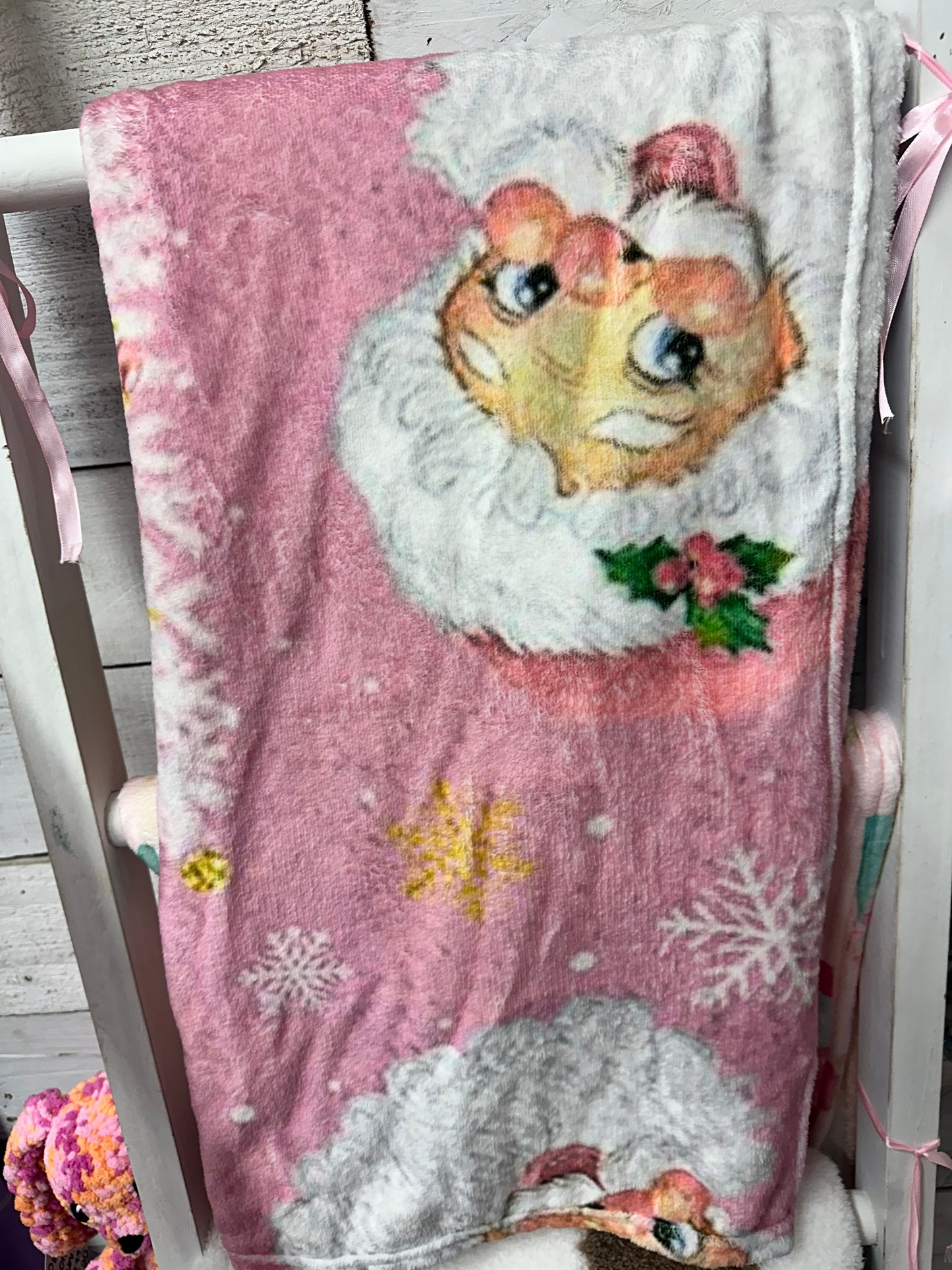 Merry Pink Claus Throw