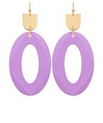 Wood & Metal Oval Faceted Earrings (7 COLORS)