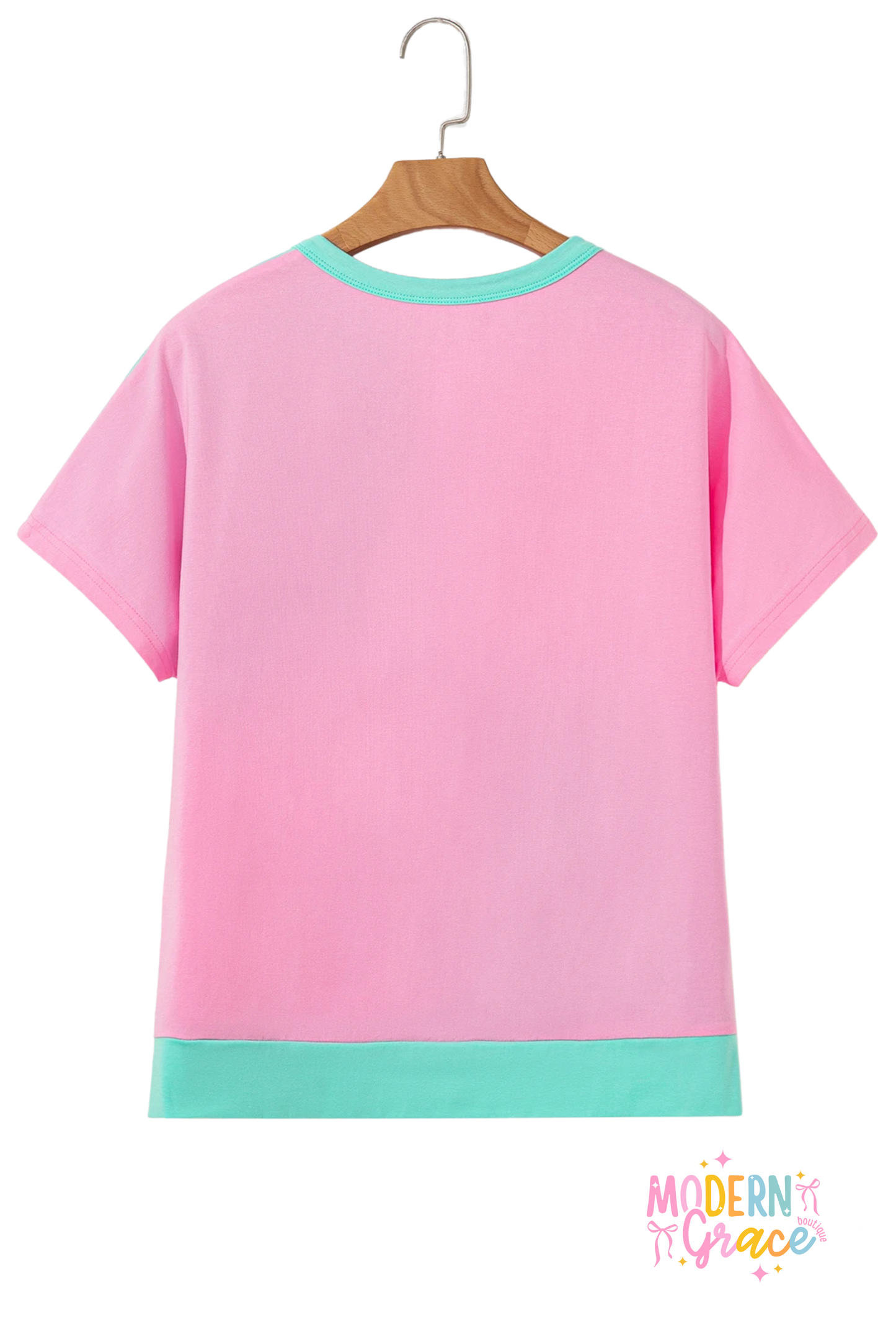 Mint Green Two Tone Half Buttons Collared T Shirt (Regular & Curvy)