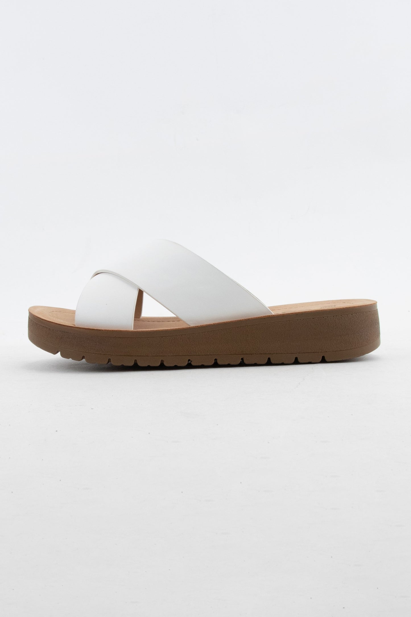 LUCY LIGHT-WEIGHT PLATFORM CROSS STRAP SANDAL