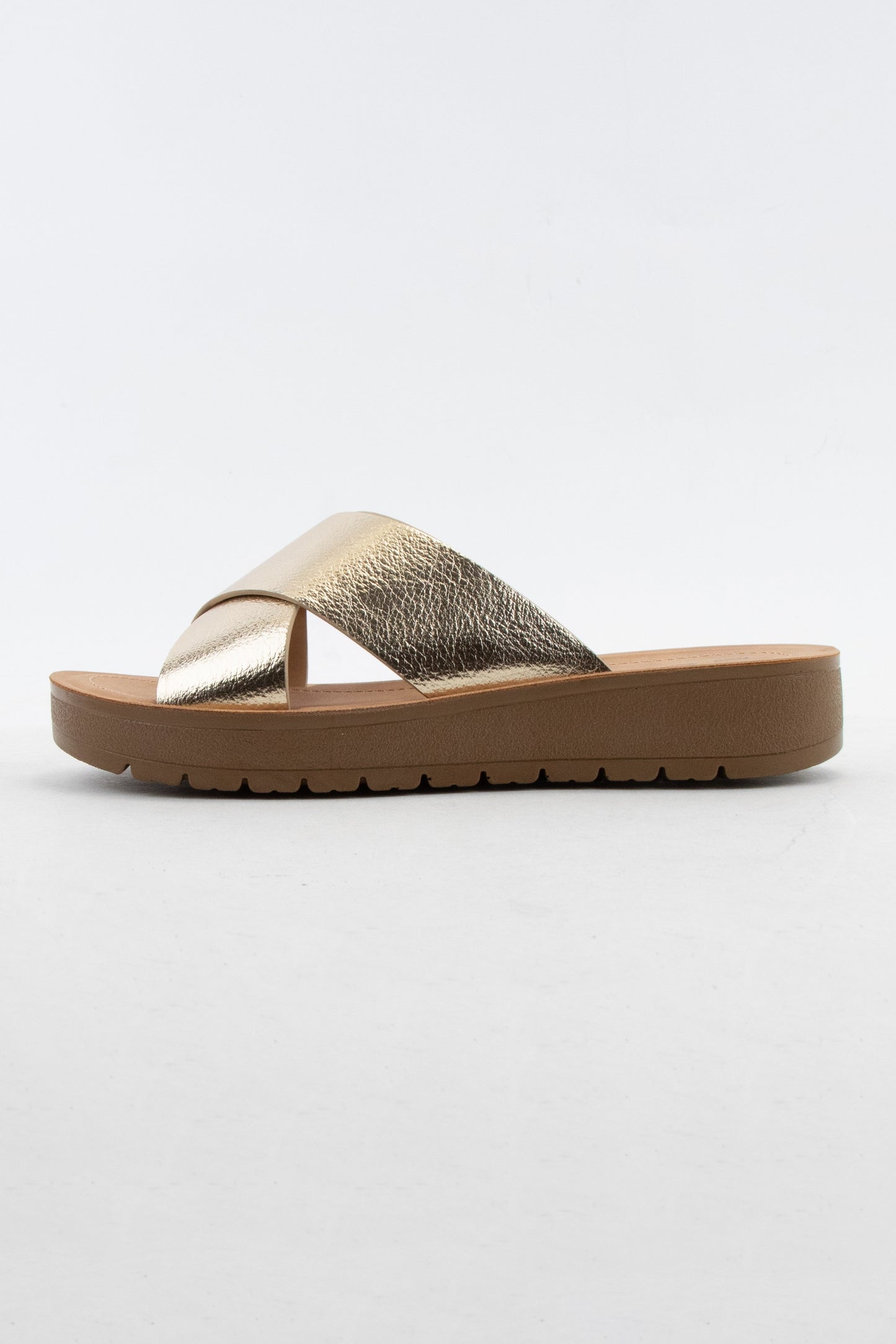 LUCY LIGHT-WEIGHT PLATFORM CROSS STRAP SANDAL