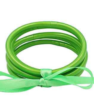 Light Green Jelly Bangle Bracelet Set