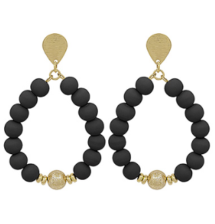 Black Clay Ball Earrings