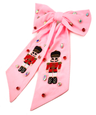 Pink Nutcracker Hair Ribbon Bow