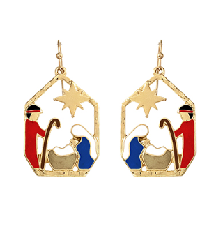 Religious Nativity Scene Earrings