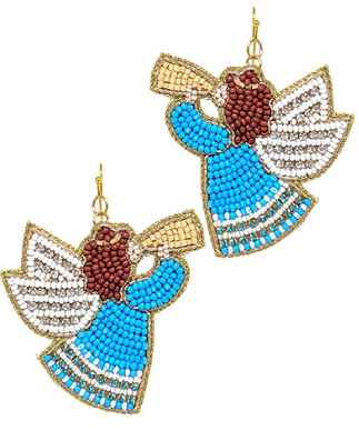 Christmas Angel Bead Crystal Earrings