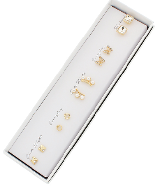 Gold 5PC Earring Gift Set