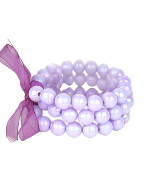 Purple 3 Row Beaded Bracelet