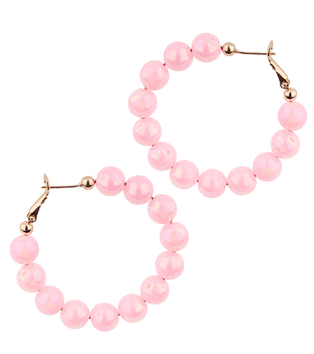 Pink 40MM Bead Hoops