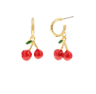 Cherry Dangle Hoops