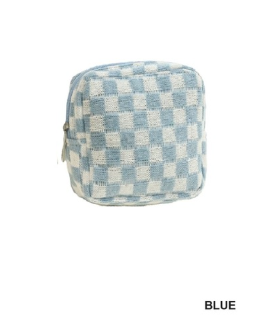 Mini Checkered Makeup Cosmetic Travel Case (2 Colors)