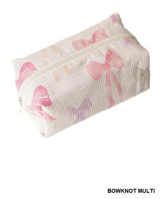 Trendy Pattern Design Cosmetic Makeup Pouch Bag (3 BOWKNOT DESIGNS)