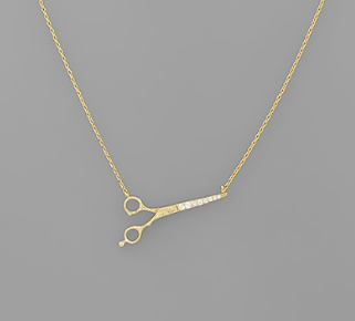 Pave Scissors Pendant Necklace