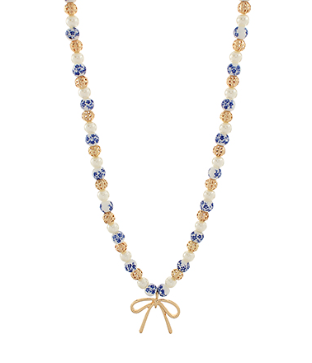 Bow & Ceramic Ball Necklace
