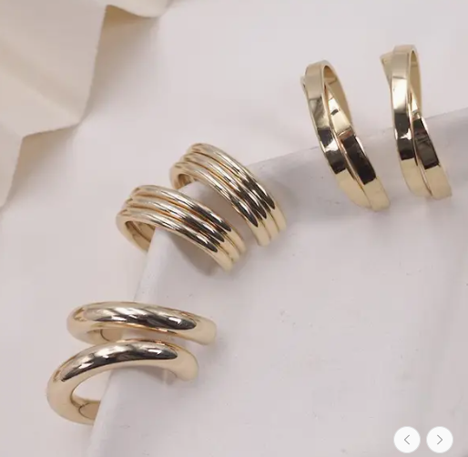 Gold Multi Classic Hoop Trio Earrings