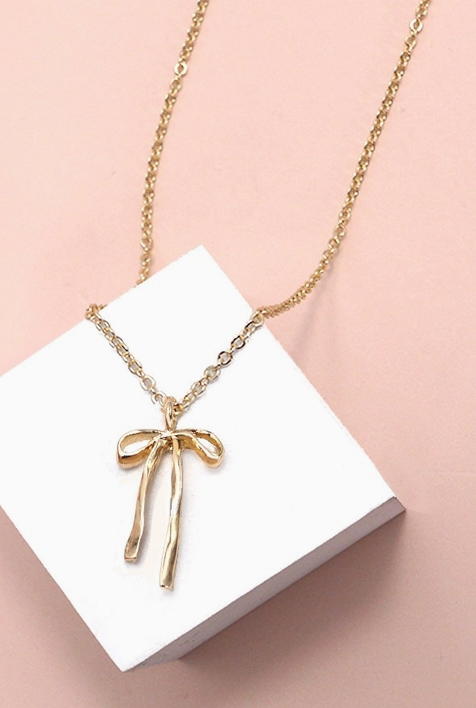 Authentic Long Bow Ribbon Necklace