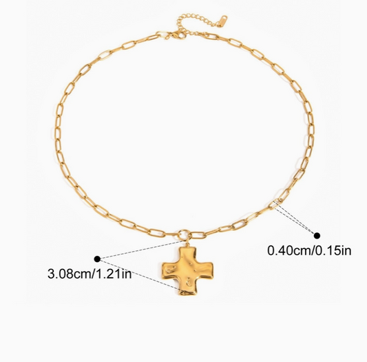 Gold 18K Stainless Steel Tarnish Free Cross Necklace