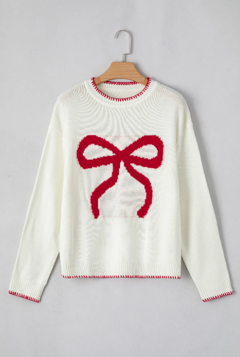 White Bow Sweater