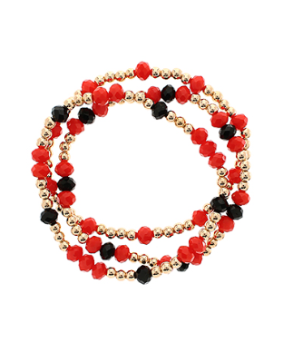 GAMEDAY 3 Row Faceted Bead Bracelet
