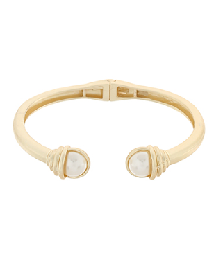 Edge Pearl Accent Cuff Bracelet