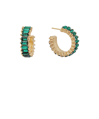 20mm Green Baguette Hoops