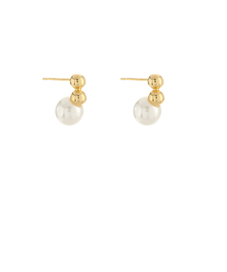 Pearl & Linked CCB Ball Earrings