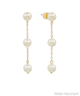 Pearl 6mm CCB 3 Drop Earrings